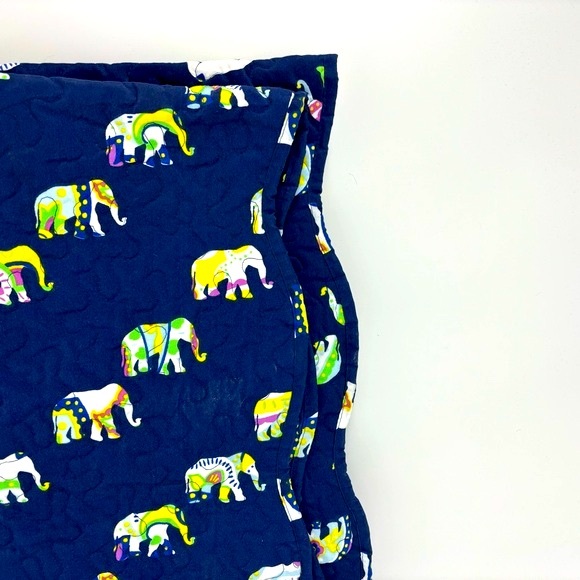 NWT Ivy Hill Throw Elephant Quilted Colorful Animal Print Kids Navy Size 50X60 - Picture 2 of 6